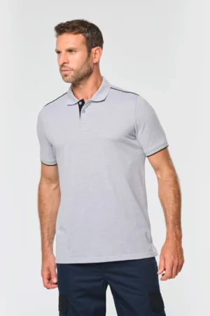 WK270 - Polo Day To Day contrasté manches courtes homme